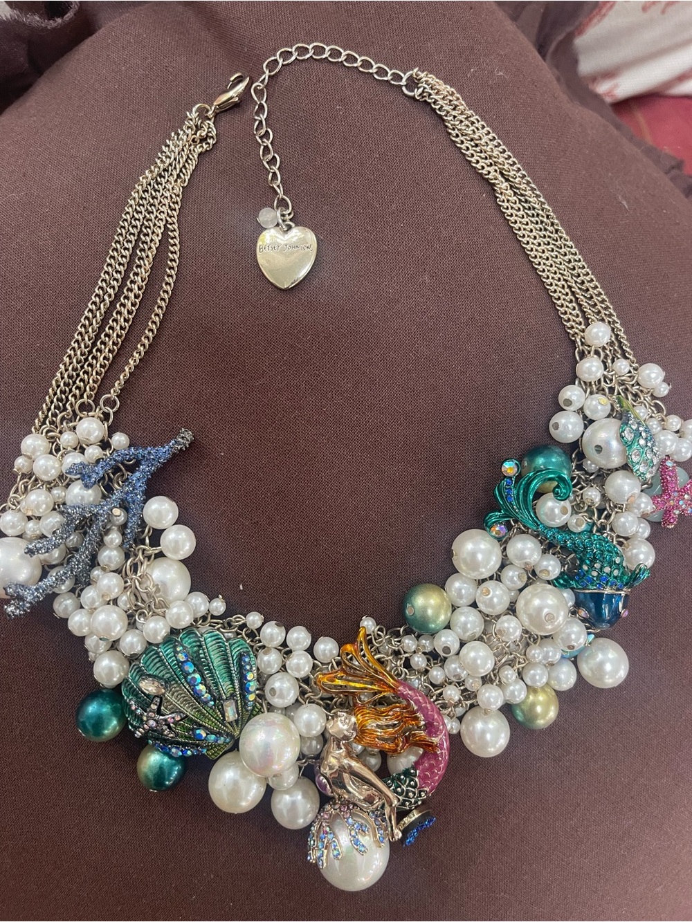 Betsey Johnson Mermaid Pearl Statement Necklace